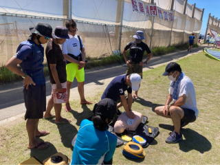 2021年7月18日検見川ビーチ連盟主催AEDトレーニング講習会 2021年7月18日検見川ビーチ連盟主催AEDトレーニング講習会
