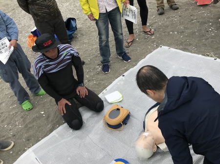 検見川防災の日AED使用訓練